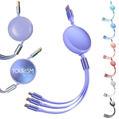 Retractable 3-In-1 Data Charging Cable
