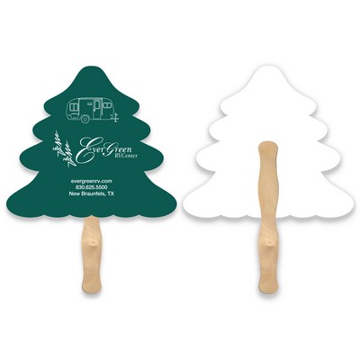 8"x8" Evergreen Shape Single Hand Fan
