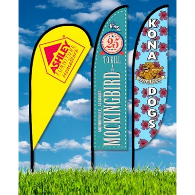 Rush 48 Hour Zoom 3 Feather Flag w/ Stand - 10' Double Sided Graphic w/Spike Base