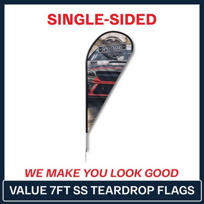 Value 7' Teardrop Flag - Single Sided w/Spike Base